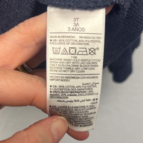 Old Navy Kids 2T+3T Coord Set of Waffled Dark Blue Polo LS Shirts w Pocket. GUC - Picture 7 of 10